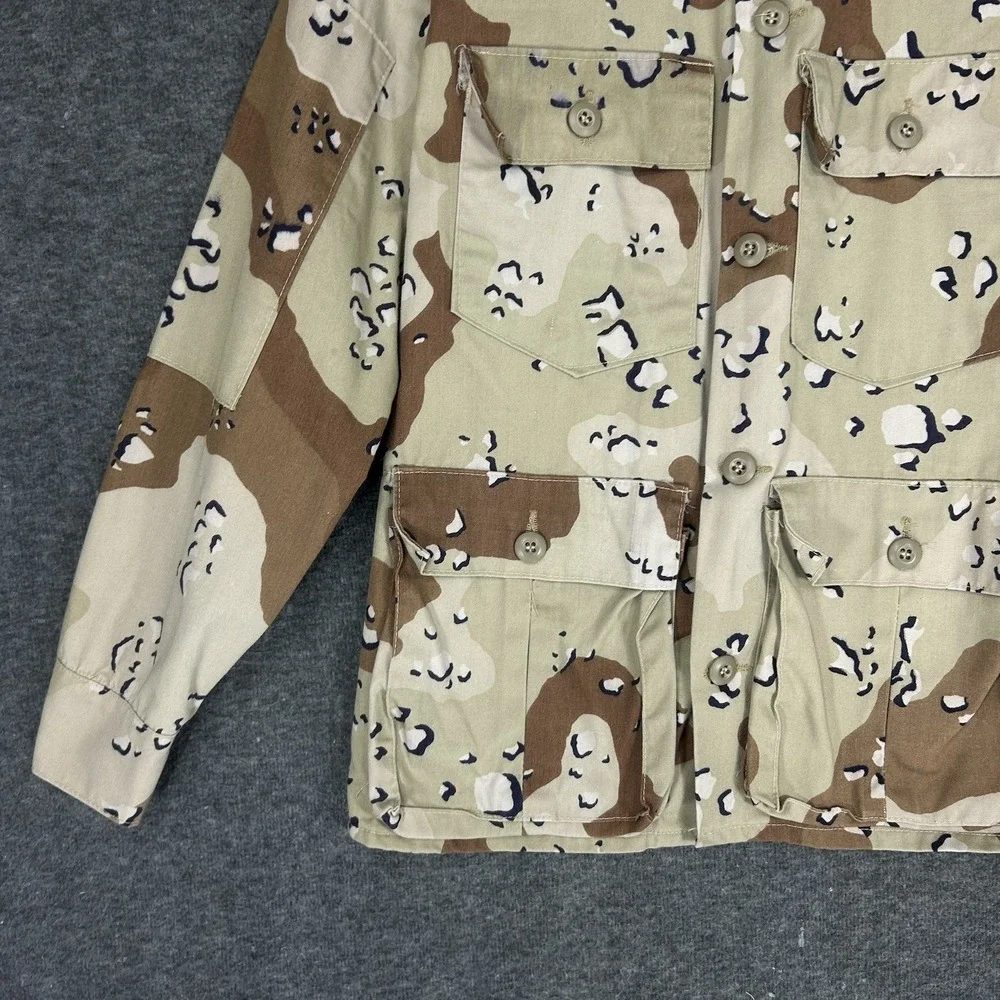 Vintage US Military Desert Chocolate Chip Camo Utility Shirt Mens S‎ Made in USA